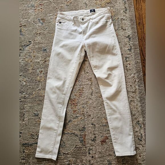 AG White Skinny Jeans Sz 27 With 28" Inseam, Excellent Condition - Picture 3 of 6
